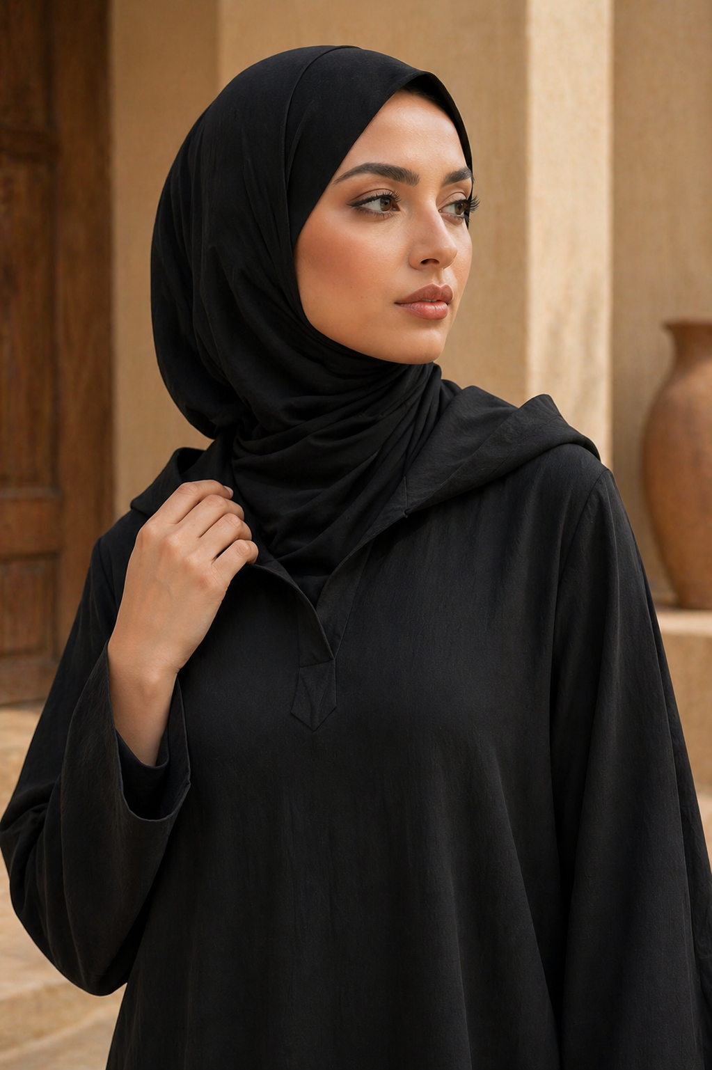 LunaEase Hooded Dress Abaya
