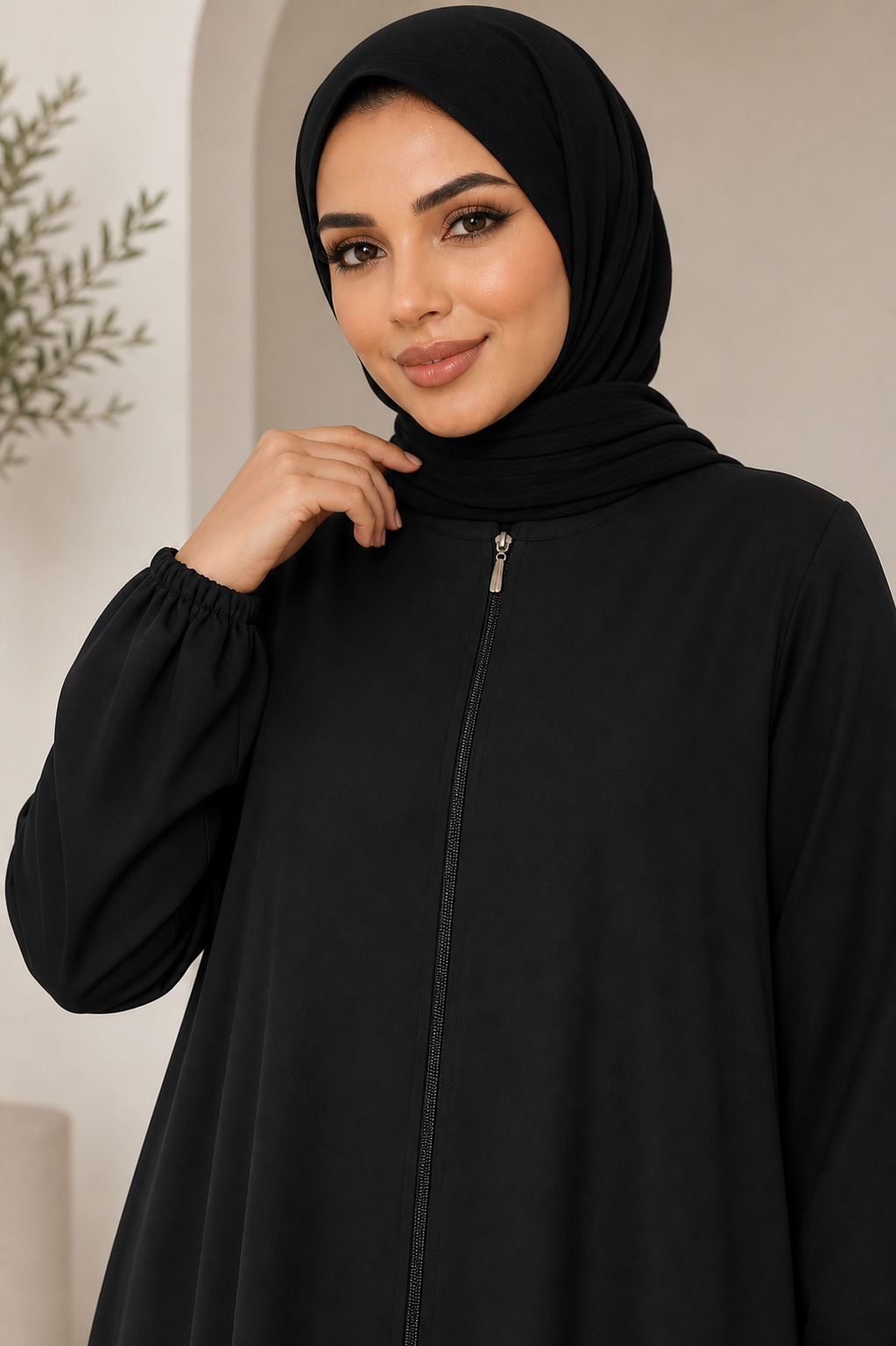 Haya Zip Crepe Abaya
