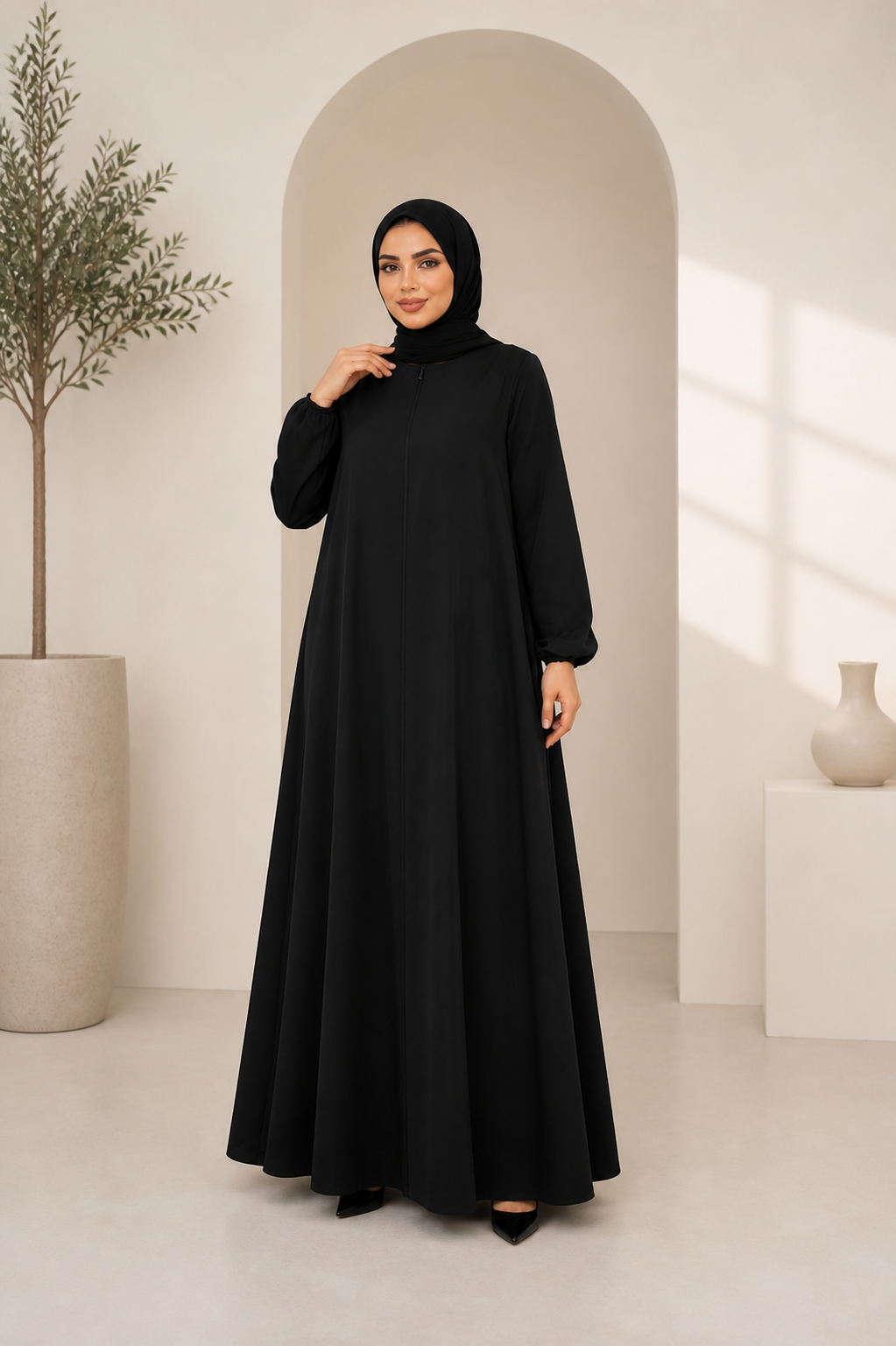 Haya Zip Crepe Abaya