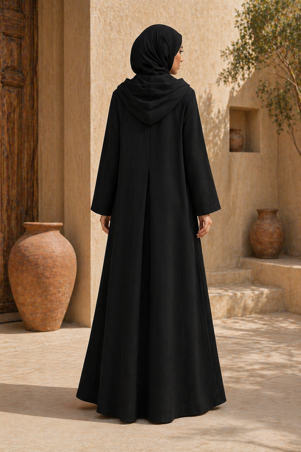 LunaEase Hooded Dress Abaya