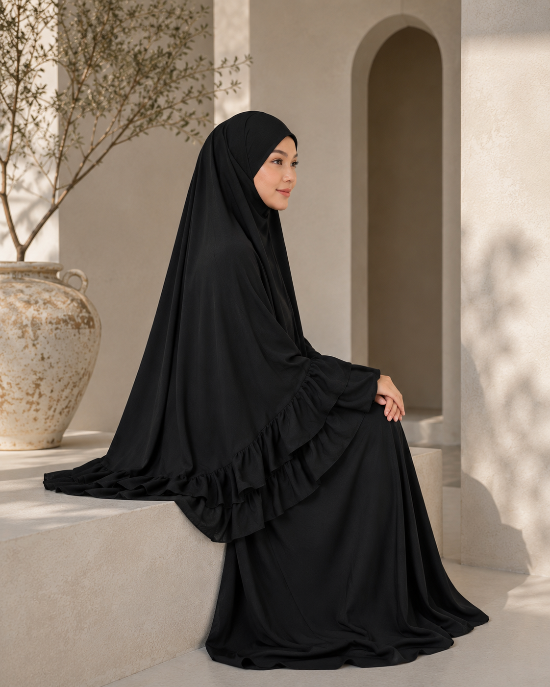 Ruffle Khimar Set