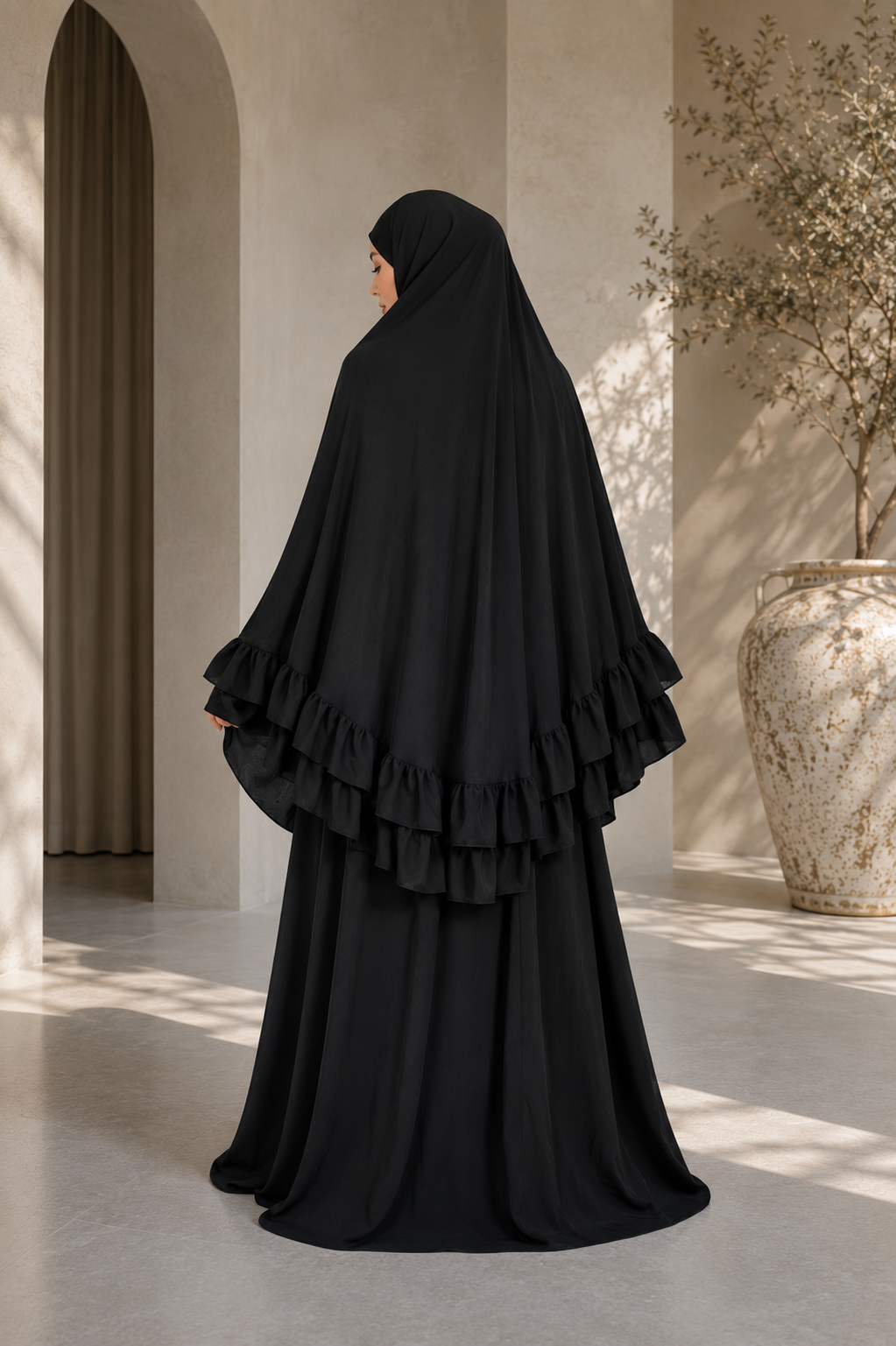 Ruffle Khimar Set