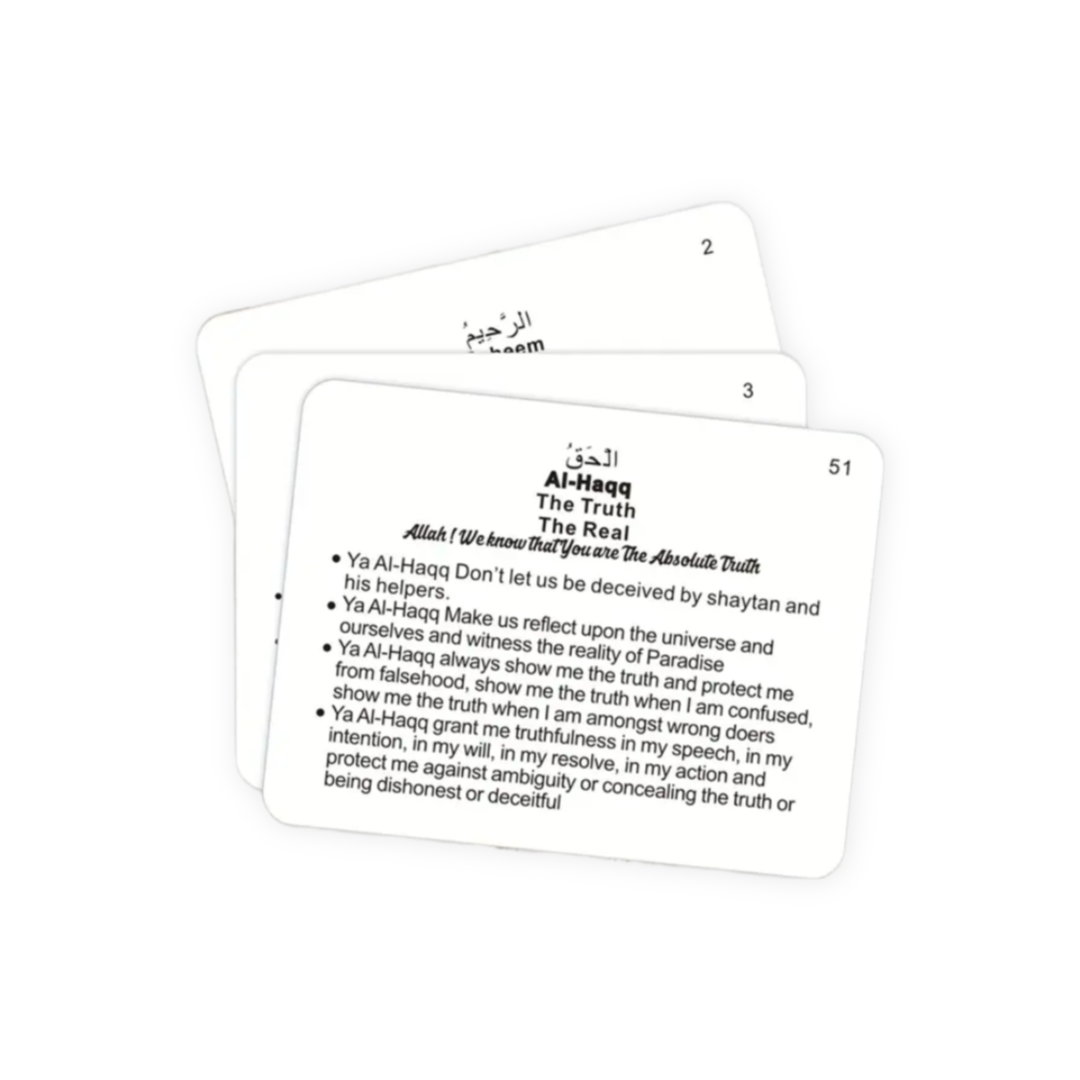 Du’a Using the 99 Names of Allah Flashcard Set